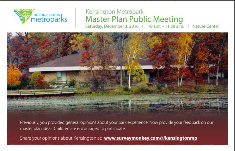Kensington Metropark Master Plan Public Meeting