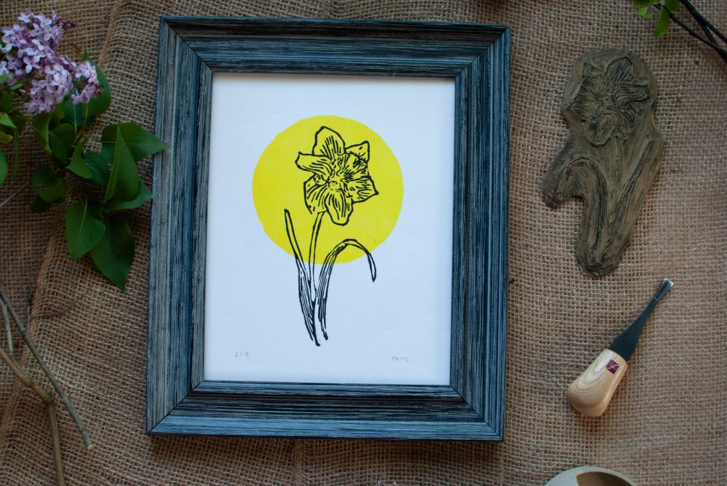 Daffodil Block Print